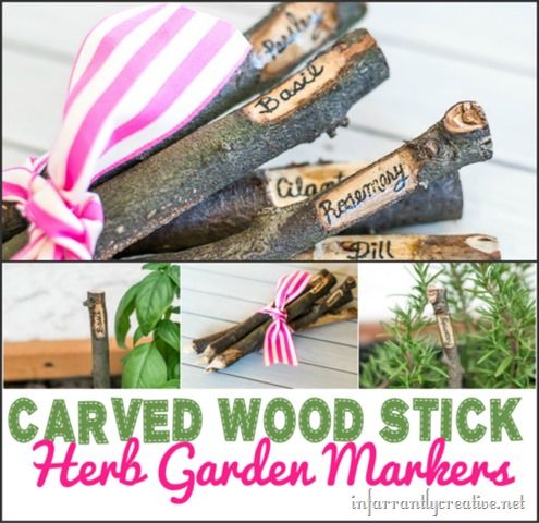 DIY Garden Markers ~ made out of sticks you find in your backyard!