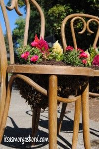 DIY potted garden flower chair