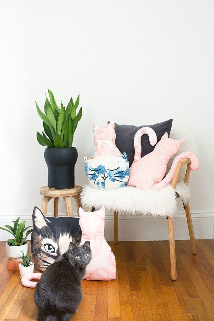 Home Decor DIY's : DIY No-Sew Cat Pillow Idle Hands Awake | DIY and ...