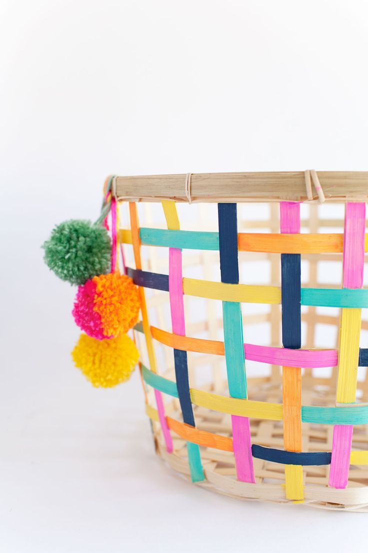 HOME | Painted-basket.--A-fun-and-colorful-IKEA-hack...