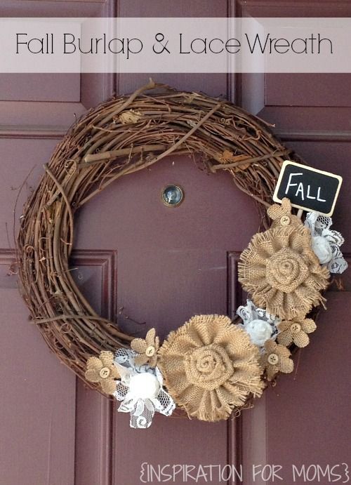 Fall Burlap and Lace Wreath {Tutorial} from Inspiration for Moms