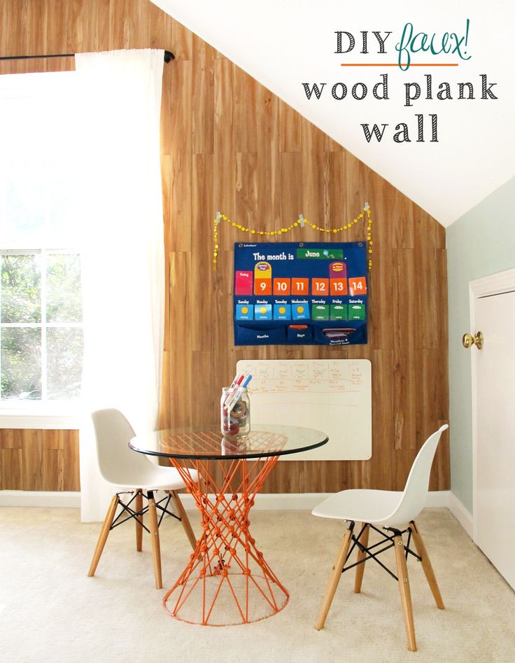 learn how to make a faux wood plank wall for under $100!