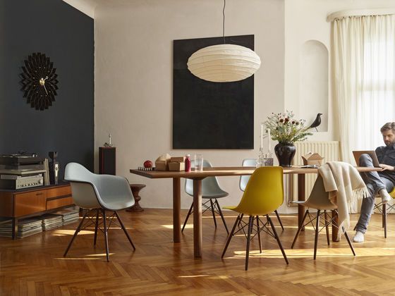 Wood Table, Edward Barber & Jay Osgerby, | Eames Plastic Side Chair DSW | Eames ...