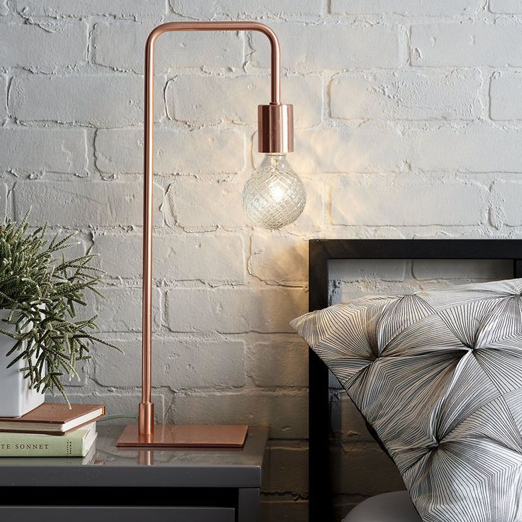 12 Bedside Table Lamps To Dress Up Your Bedroom | Arc Copper table lamp from CB2