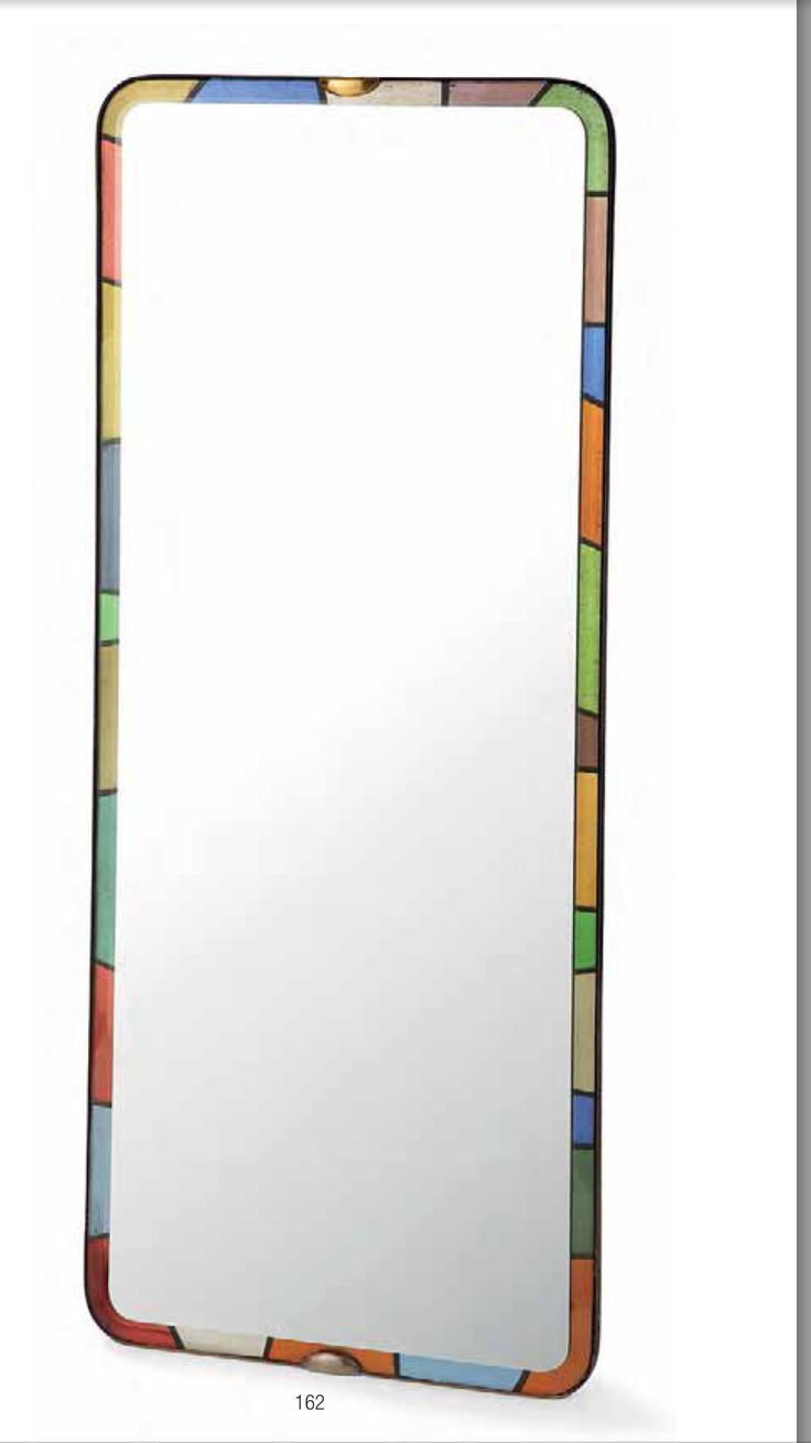 162 — FONTANA ARTE Grand miroir rectangulaire bordé d'une doucine transl...
