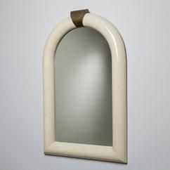 A Karl Springer attributed Tessellated Bone Mirror 1970s