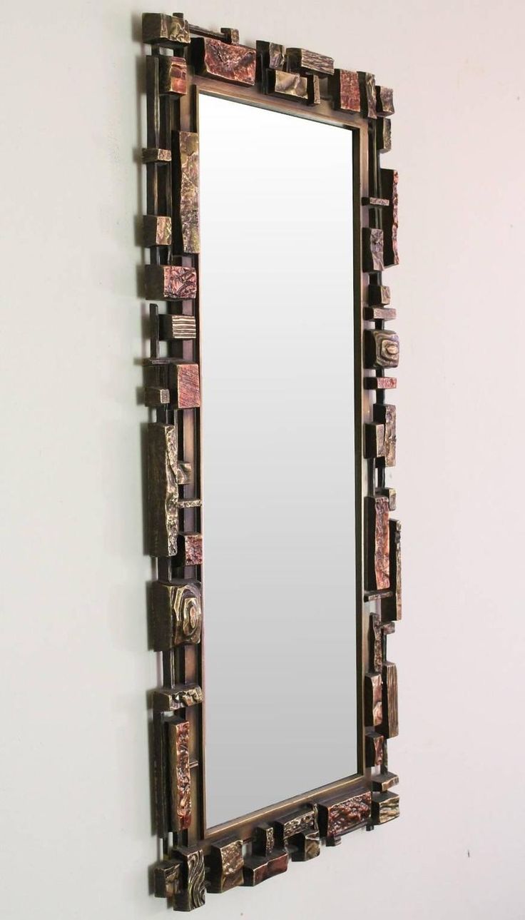 Brutalist Style Wall Mirror | From a unique collection of antique and modern wal...