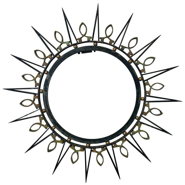 Exceptional 1950's Arturo Pani, Iron and Solid Brass Accents , Mirror