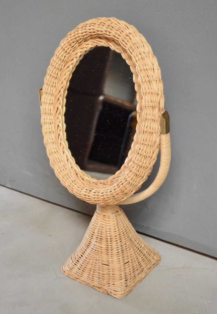 French Rattan and Wicker Table Mirror | From a unique collection of antique and ...