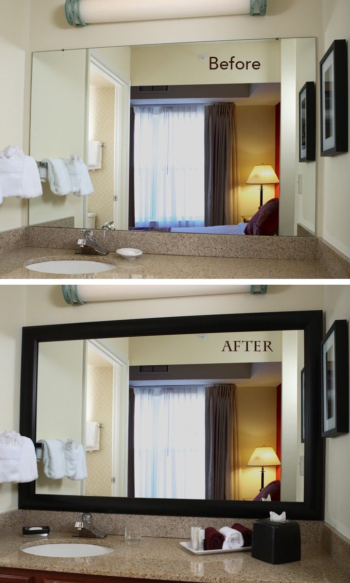 Get a hotel-inspired look at home: the MirrorMate mirror frame presses right ont...