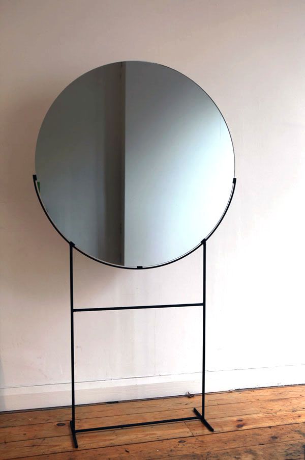 Kim Thome; Enameled Metal and Glass Standing Mirror from Her Installation, '...