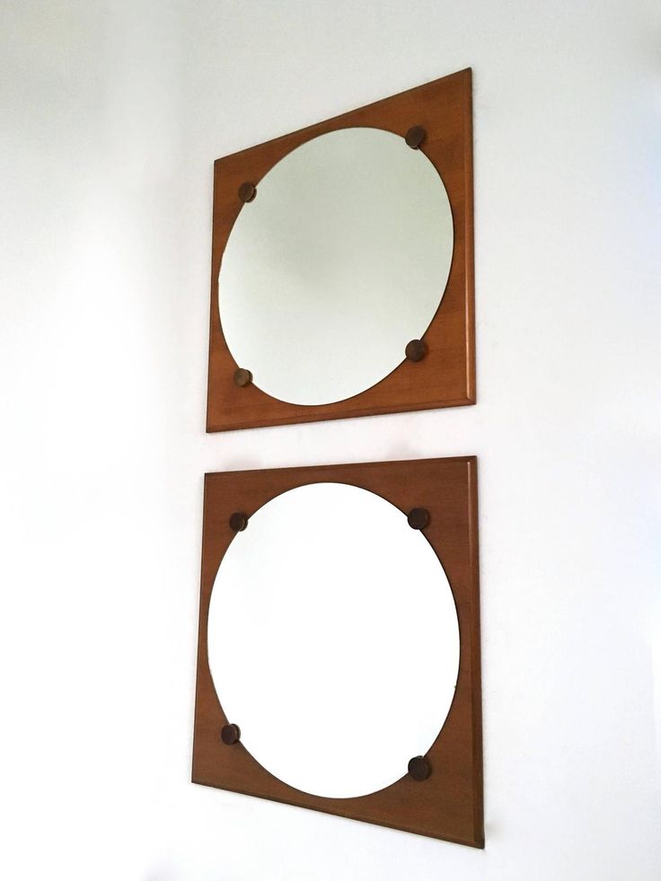 Pair of Large Walnut Wall Mirrors, 1970s | From a unique collection of antique a...