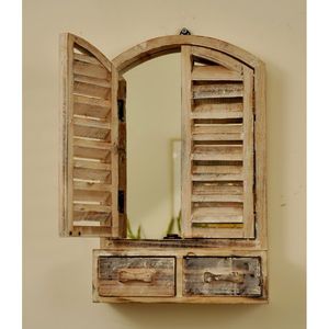 Shuttered Mirror With Drawers