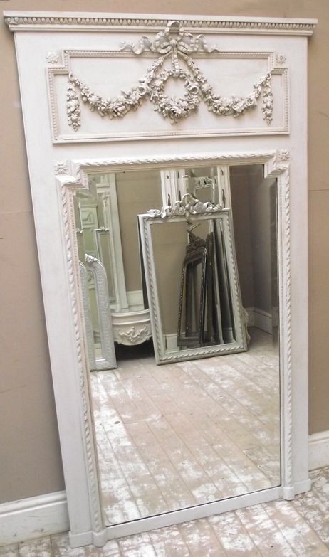 Stunning French Antique Trumeau Mirror...