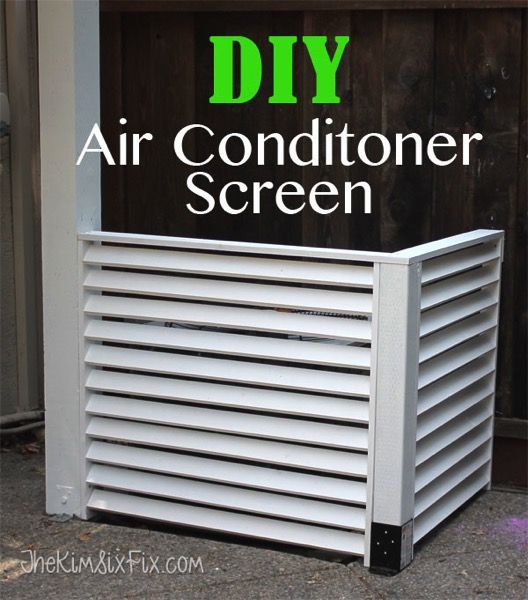 Disguise your AC with a DIY Louvered Screen. This design allows for plenty of ai...
