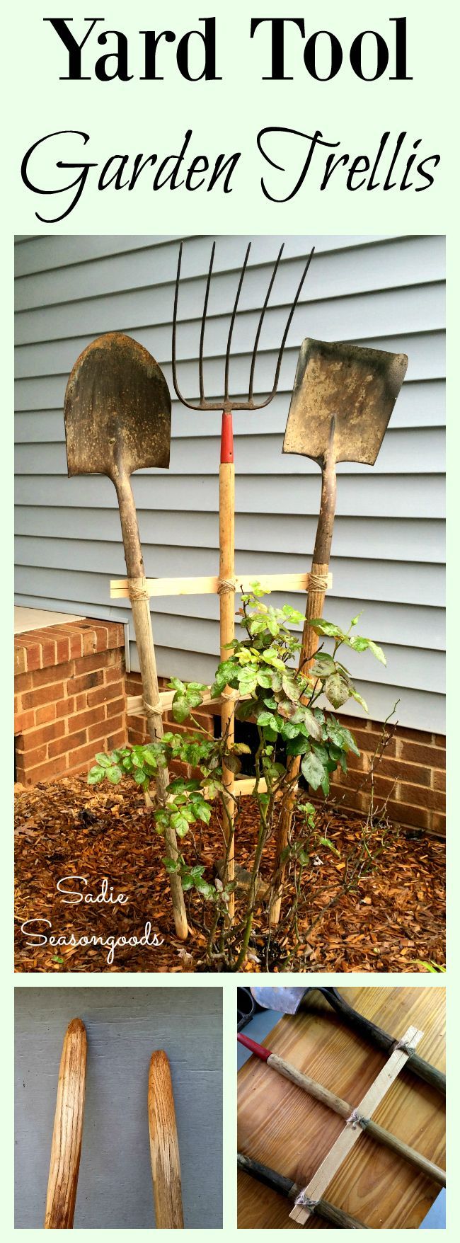 Here's the perfect use for those vintage yard and garden tools that you don't us...