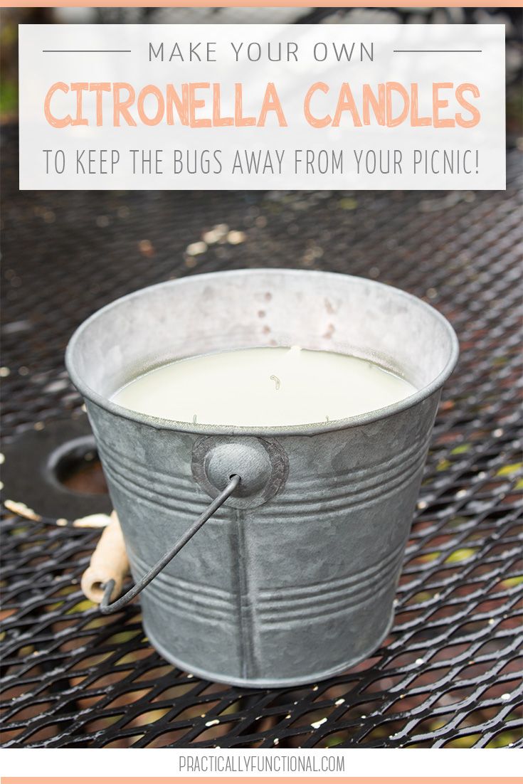 This DIY outdoor citronella candle is perfect for keeping bugs away while you&#3...