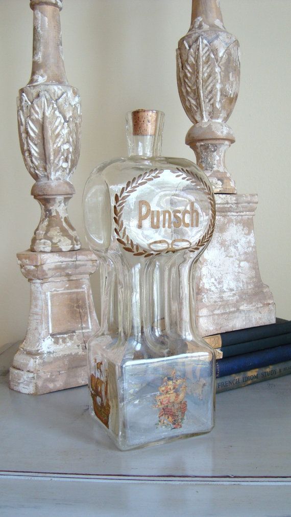 Antique Swedish Punsch Liqueur Bottle with Cork by edithandevelyn...