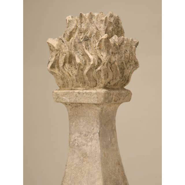 Pair of early 19th century hand-cut stone finials. Originally decorated a fence,...