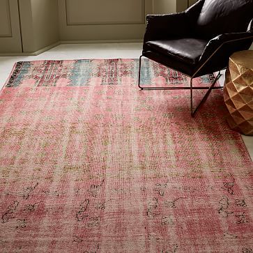 Caspian Distressed Rug - Ombre Pink