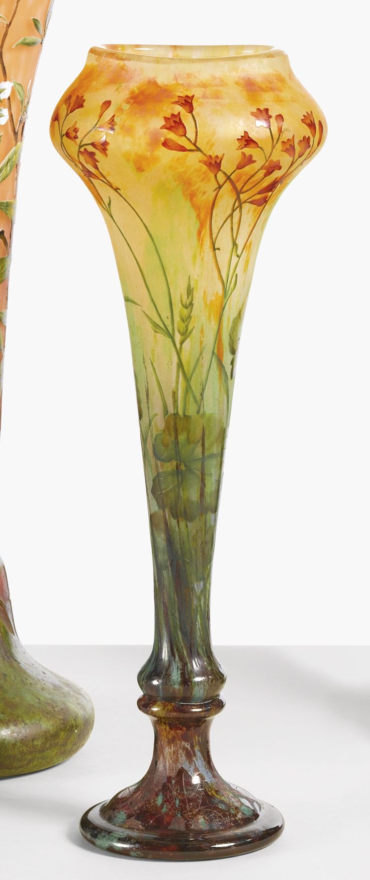 Art Nouveau Daum 'Wildflower Vase' ~ internally decorated, etched and en...