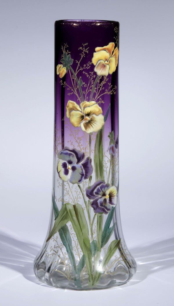 Vase Moser Karlsbad Glass Art Deco Nouveau Viola...
