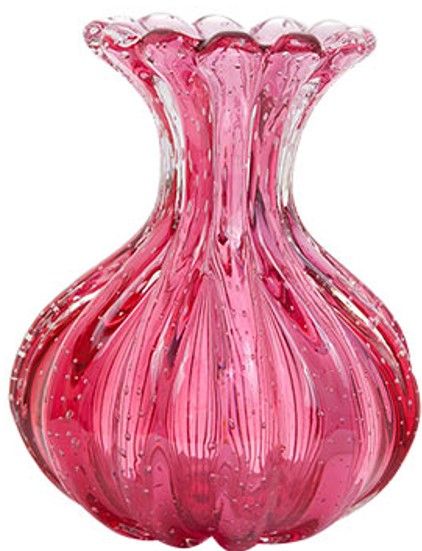 Vaso de cristal murano rosa pink - Theodora Home