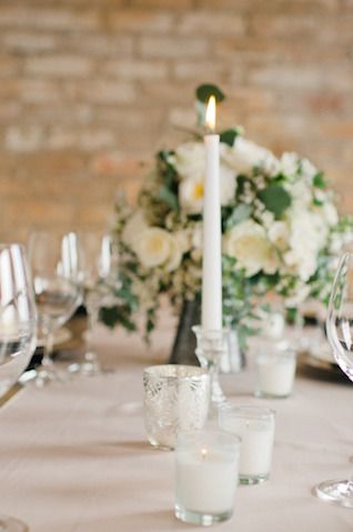 Classic wedding reception with candle light | Ivy & Stone Photography | see more...