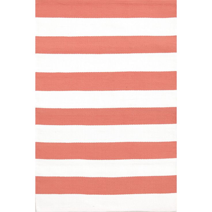 Catamaran Stripe Coral/White Indoor/Outdoor Rug | The Outlet