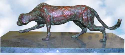 #Bronze #sculpture by #sculptor Rosie Sturgis titled: 'Cheetah Stalking (Bronze ...
