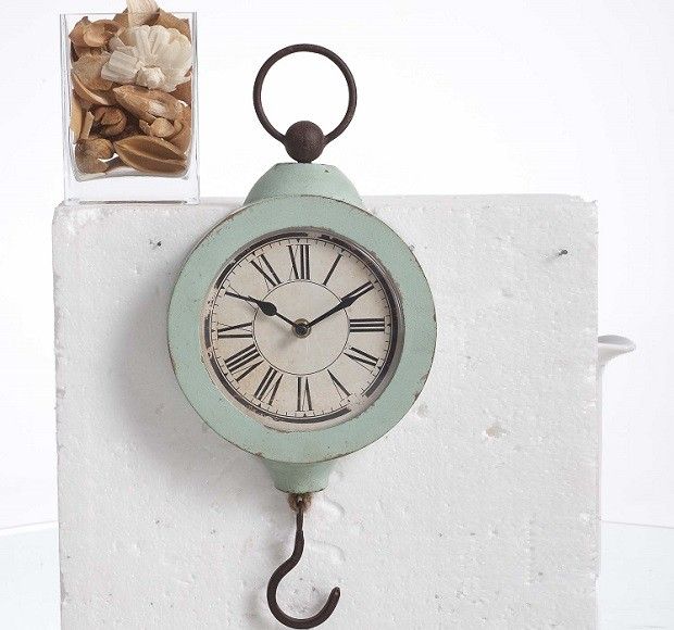 Weathered Wood Hanging Clock | Wood Wall Clock...