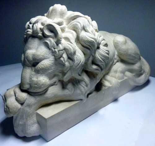 French Limestone #sculpture by #sculptor Thomas Brown titled: 'Baroque Lion afte...