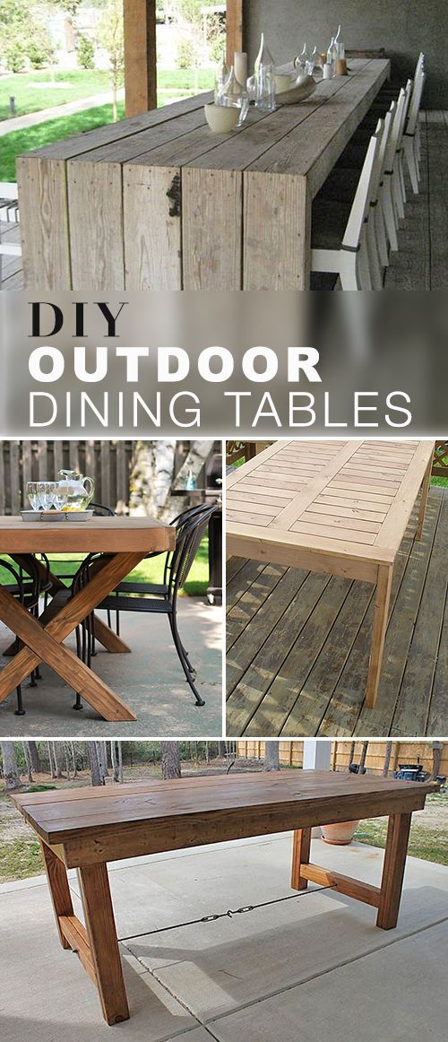 DIY Outdoor Dining Tables! • We found these great DIY outdoor dining table pro...