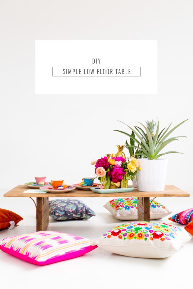 Dining just got a lot cuter with this DIY low floor table! - sugar and cloth