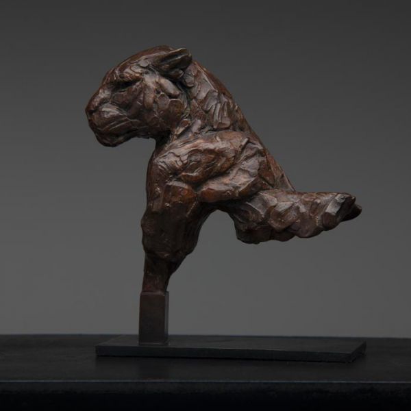 #Bronze #sculpture by #sculptor David Mayer titled: 'Leopard Bust (Bronze Africa...