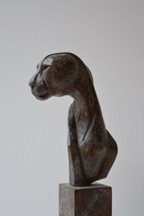 #Bronze #sculpture by #sculptor Marie Ackers titled: 'Cheetah Bust (bronze Wild ...