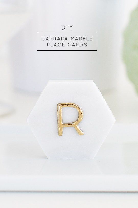 One Minute DIY Carrara Marble Place Cards | Sugar & Cloth