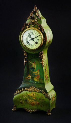 A French Miniature Long case Clock, 19th century...