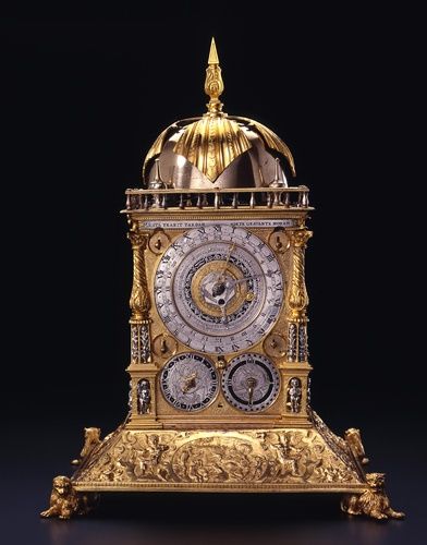 A tower clock made for the Danish King Frederick II by the Nuremberg watchmaker ...