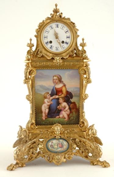 An impressive French gilt bronze mantel clock Levy Freres, circa 1880, having an...