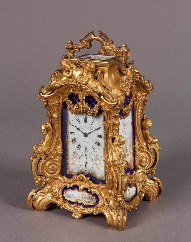 Antique Ormolu and Porcelain Carriage Clock image 2
