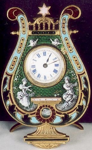 enamel bronze clock