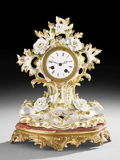 French Porcelain Mantel Clock...