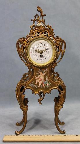 Rare 19th Century French Champleve Gilt Bronze Clock