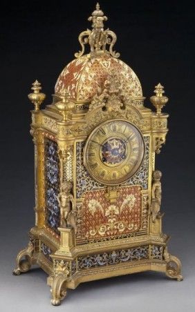 Tiffany & Co. Mantle Clock With Enameled...