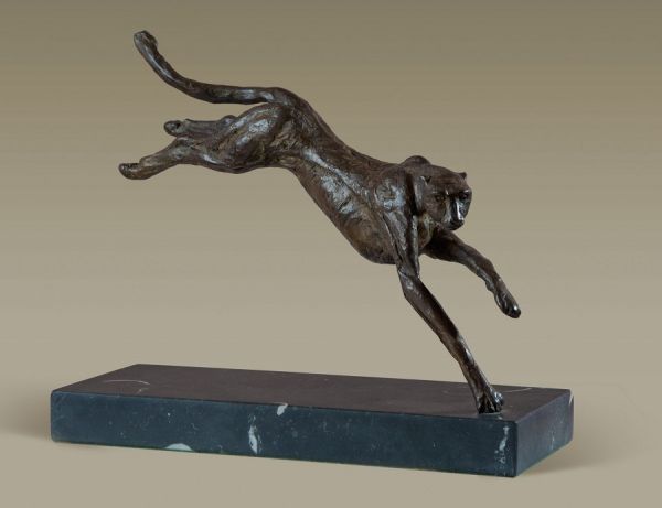 #Bronze #sculpture by #sculptor Alison Murray Wells titled: 'Cheetah (Leaping Ru...