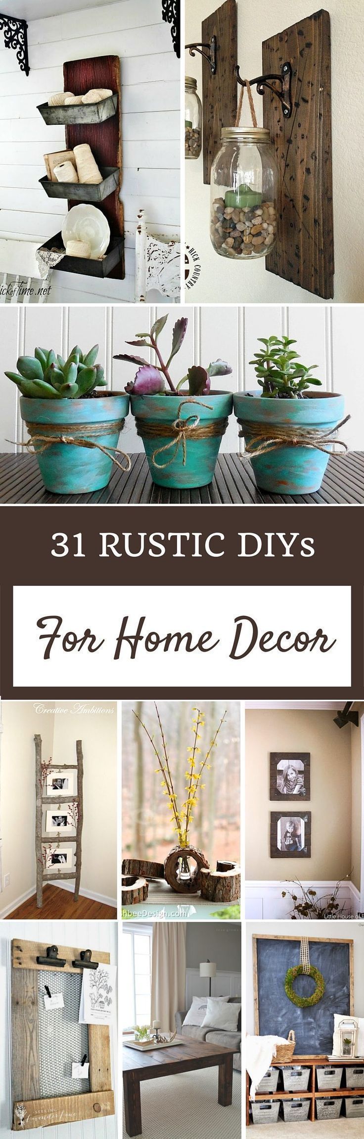 31 Rustic DIY Home Decor Projects Create these farmhouse cottage do it yourself ...