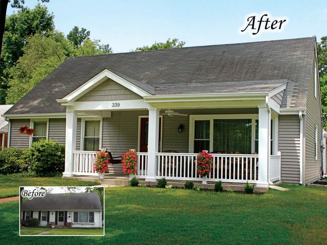 adding a small front porch | traditional exterior by Agape Construction...