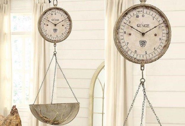 Hanging Scale Clock - From Antiquefarmhouse.com - www.antiquefarmho...