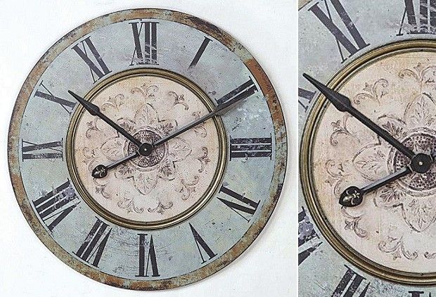 HUGE Romantically Distressed Wood Wall Clock - From Antiquefarmhouse.com - www.a...